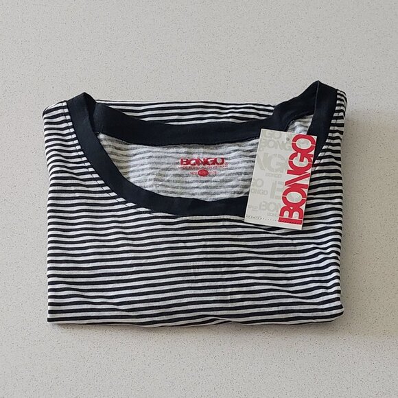 BONGO Short Sleeve Black & White Stripe Tee - XL (Juniors) - Picture 9 of 9